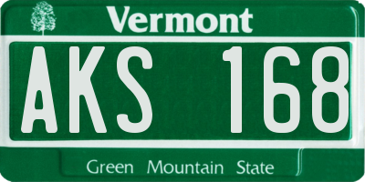 VT license plate AKS168