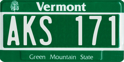 VT license plate AKS171