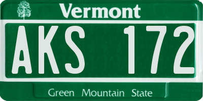 VT license plate AKS172