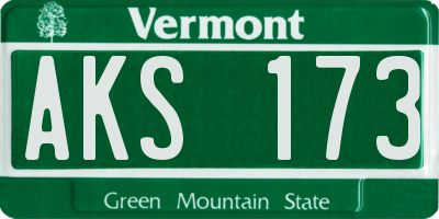 VT license plate AKS173