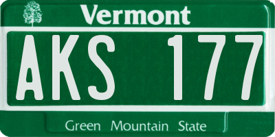 VT license plate AKS177