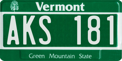 VT license plate AKS181