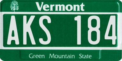 VT license plate AKS184
