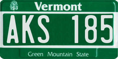 VT license plate AKS185