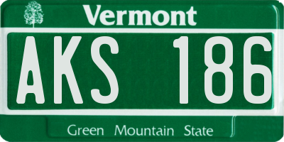 VT license plate AKS186