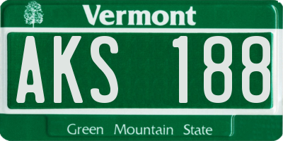 VT license plate AKS188