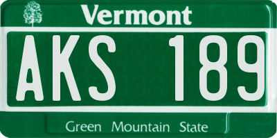 VT license plate AKS189