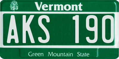 VT license plate AKS190