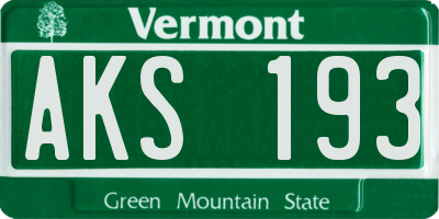 VT license plate AKS193