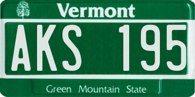 VT license plate AKS195