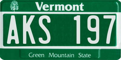 VT license plate AKS197