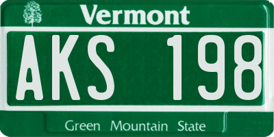 VT license plate AKS198