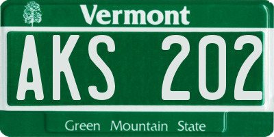 VT license plate AKS202