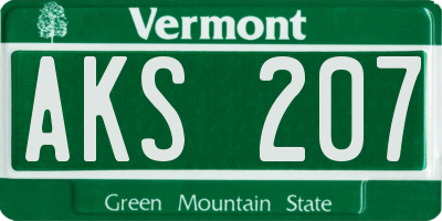 VT license plate AKS207