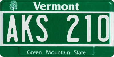 VT license plate AKS210