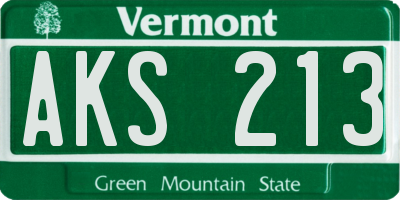 VT license plate AKS213