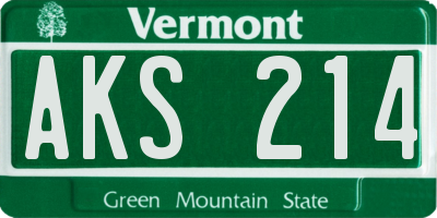 VT license plate AKS214