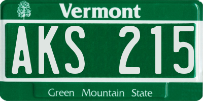 VT license plate AKS215