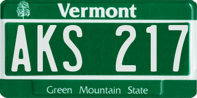 VT license plate AKS217
