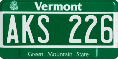 VT license plate AKS226