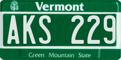 VT license plate AKS229