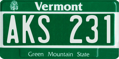 VT license plate AKS231
