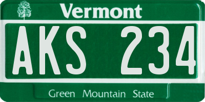VT license plate AKS234