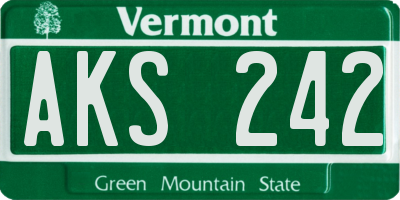 VT license plate AKS242