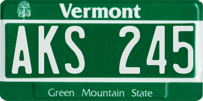 VT license plate AKS245