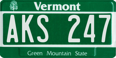 VT license plate AKS247