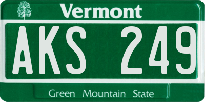VT license plate AKS249