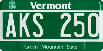 VT license plate AKS250