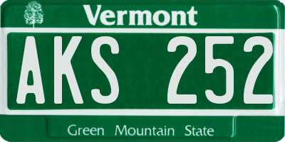 VT license plate AKS252