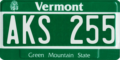 VT license plate AKS255