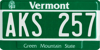 VT license plate AKS257