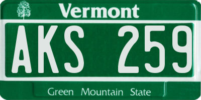 VT license plate AKS259