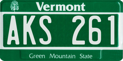 VT license plate AKS261