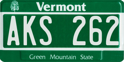 VT license plate AKS262