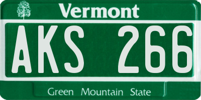 VT license plate AKS266