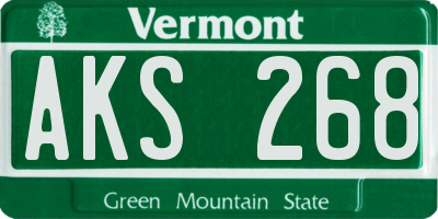 VT license plate AKS268