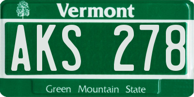VT license plate AKS278