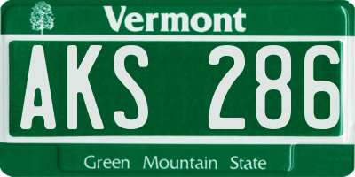 VT license plate AKS286