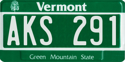 VT license plate AKS291