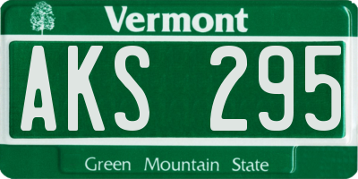 VT license plate AKS295