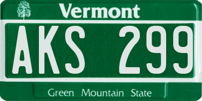 VT license plate AKS299