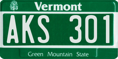 VT license plate AKS301