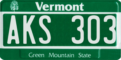 VT license plate AKS303