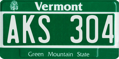 VT license plate AKS304