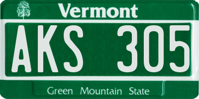VT license plate AKS305