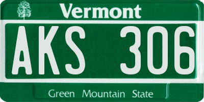 VT license plate AKS306